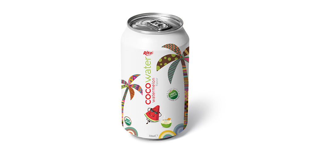 Natural And Pure Coconut Water With Watermelon Flavor 330ml Can